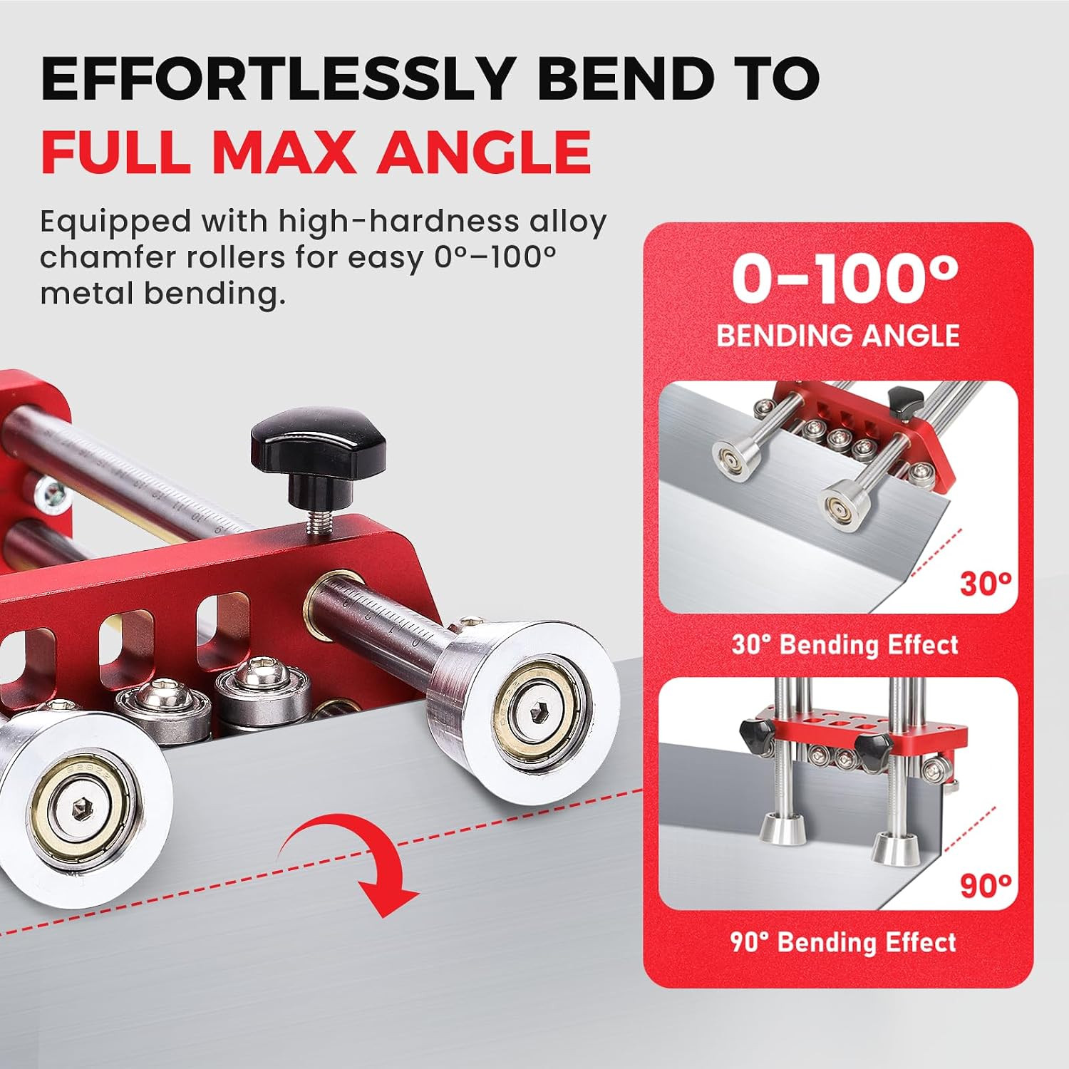 Sheet Metal Roller 2 Station Metal Bender, 0-100° Adjustable Bending, Portable 7