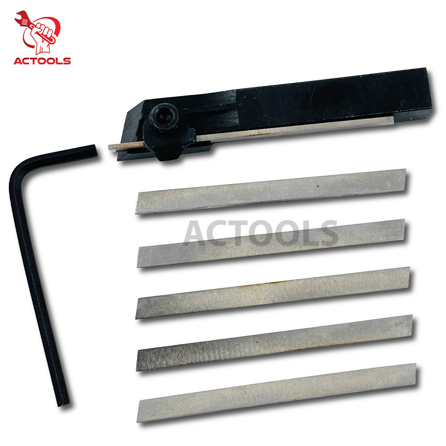 New Mini Parting Tool Cut Off Holder 8mm With 6 Pcs HSS Blades For Mini Lathe