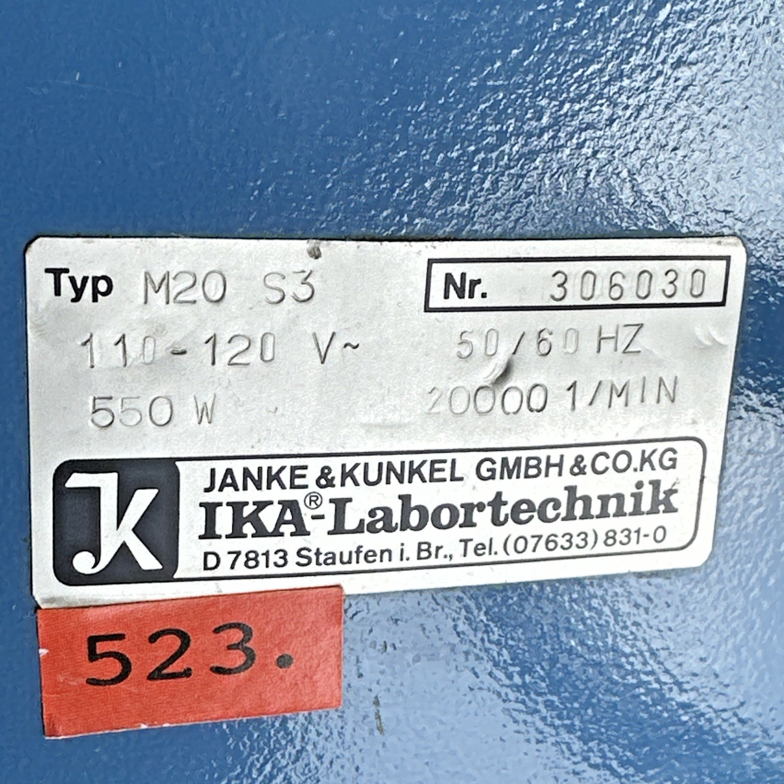 IKA M20 S3 Universal Mill Model: S3 120v *Works*