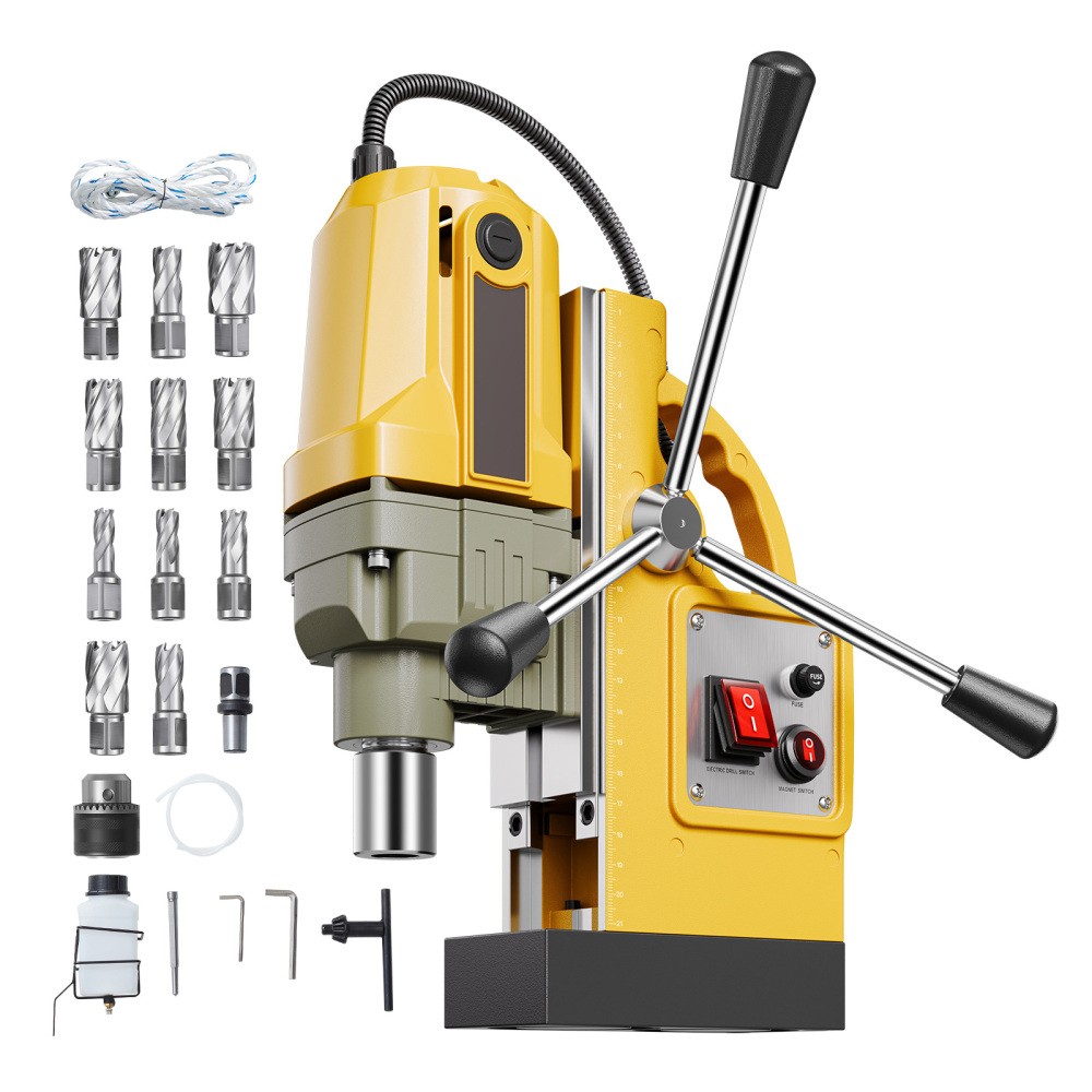 Magnetic Drill 1400W Motor 1.6 Inch Boring Diameter 2810 lbf Portable Electric