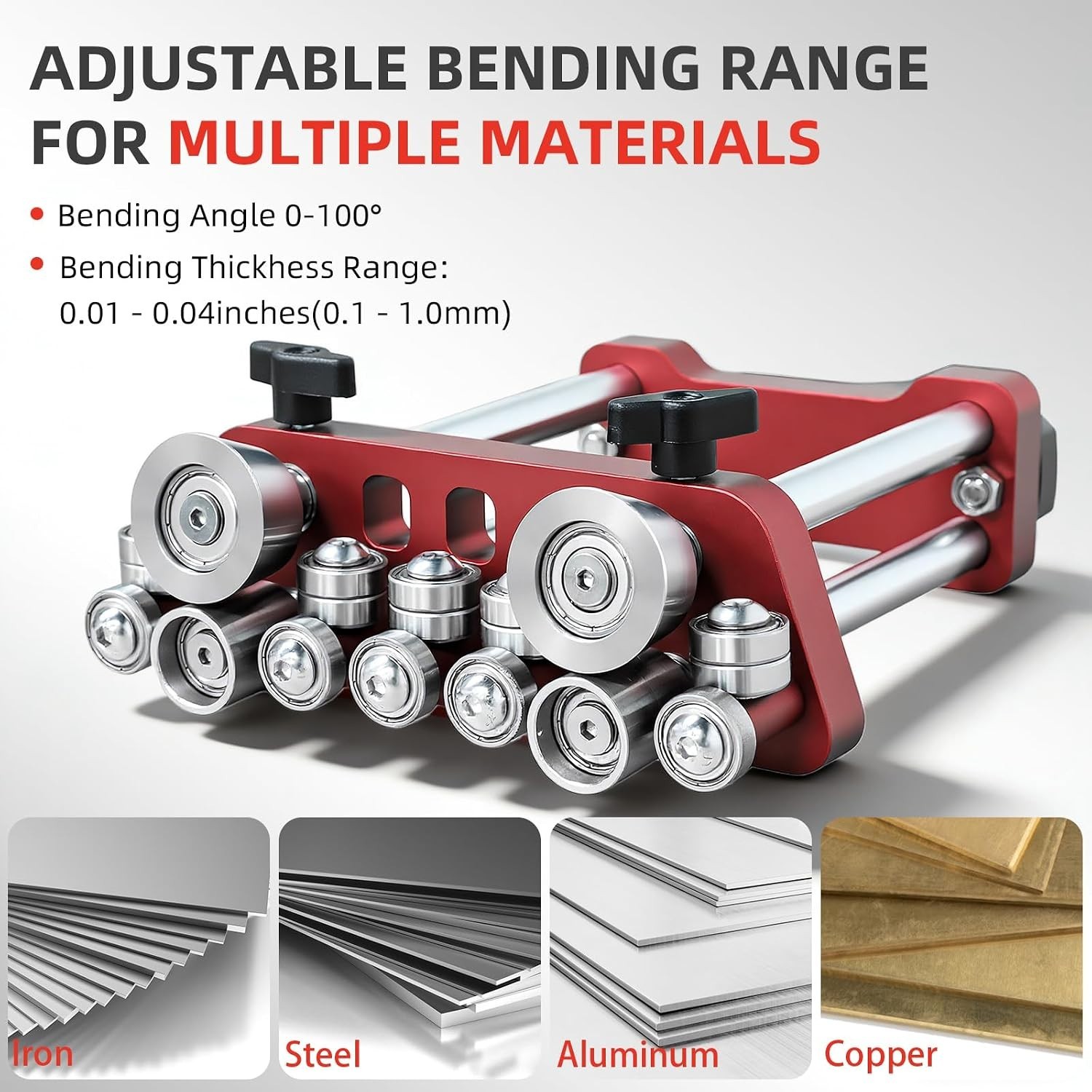 Efficient 0-100° Edge Roller Bender: Lightweight for Professionals and DIYers