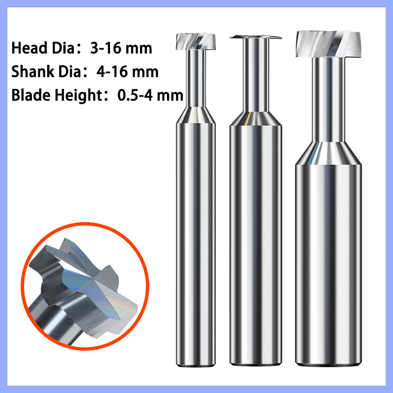 T-Slot Milling Cutter Solid Carbide Metalworking Cutter Tool End Mill 30 Degree