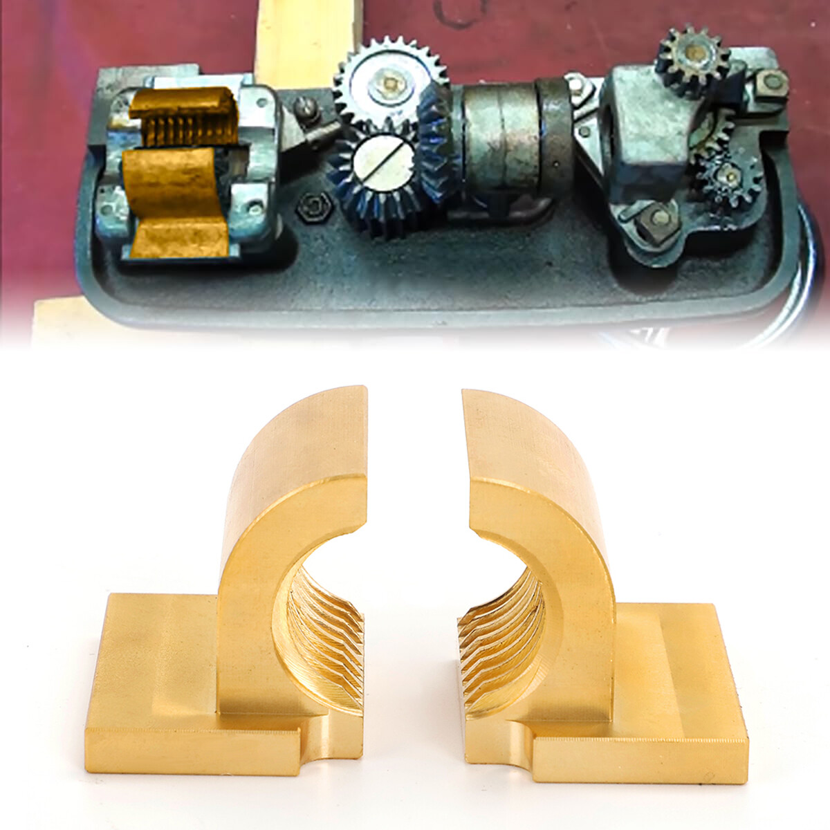 2* Brass Nut For Atlas / Craftsman 10F-12 10″ & 12″ Lathe Half Nuts / Split Nut