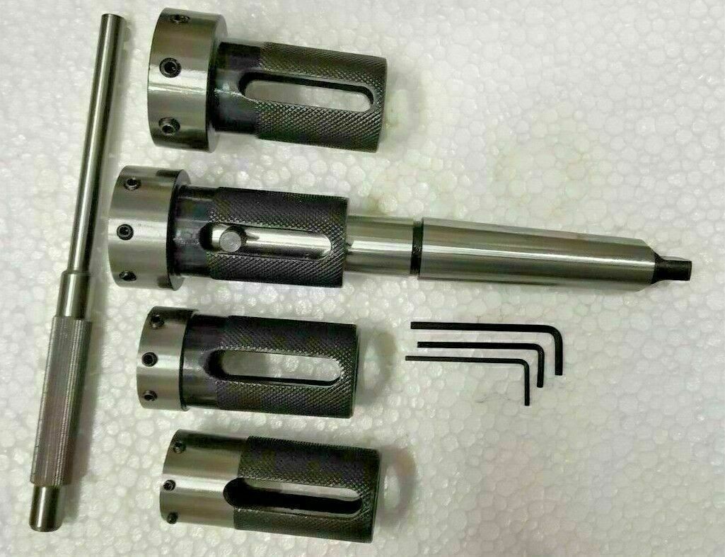 Lathe Tailstock Die Holder Box Set Of 4 Floating Type MT3 SHANK Holds Metric Die