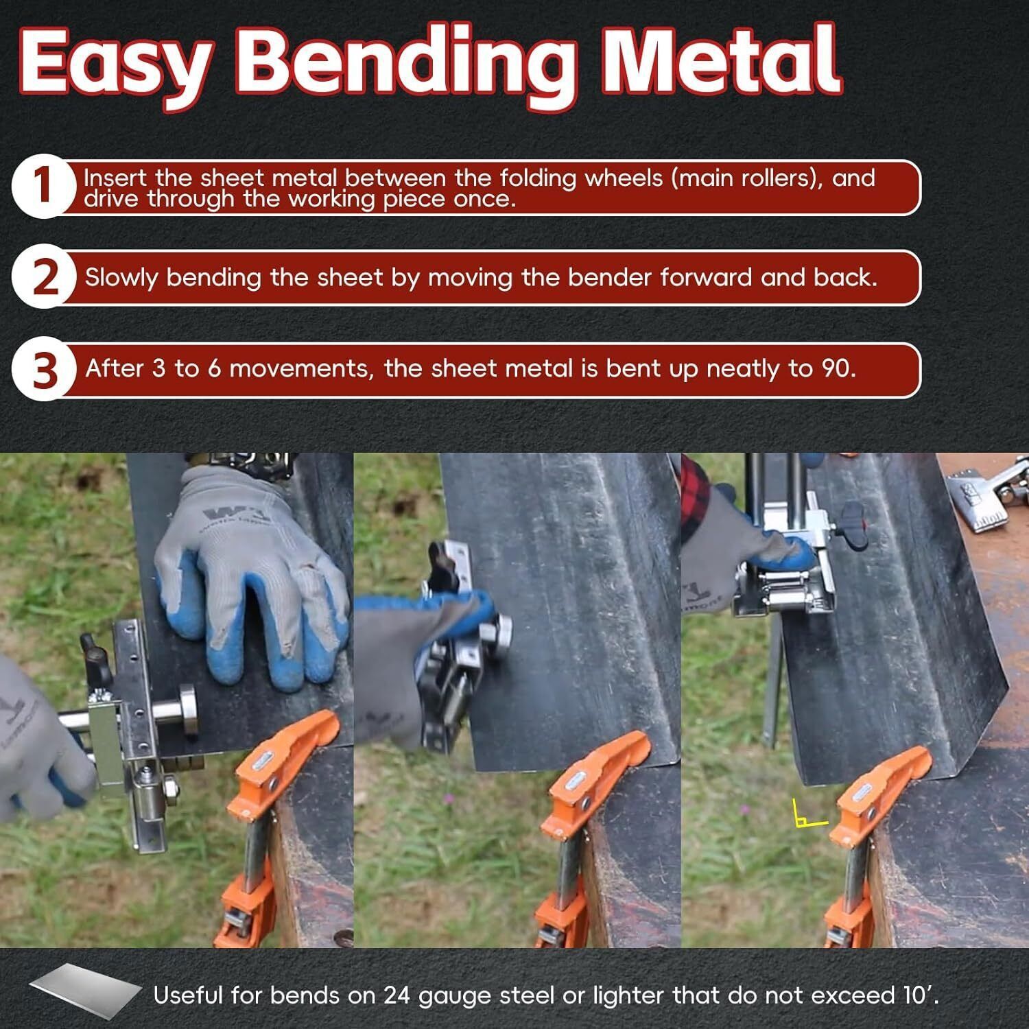2204 Uni Bender Fits bends on 24 gauge steel or lighter that do not exceed 10’