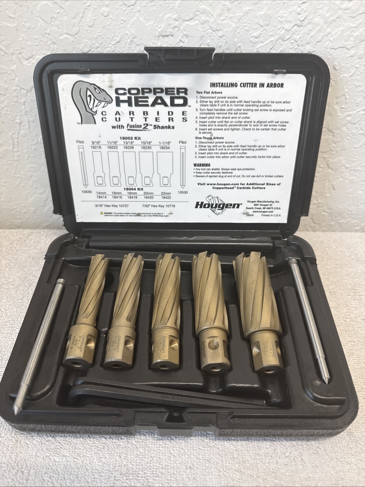 Hougen 18002 Copperhead™ Carbide Annular Cutter Kit – Fractional