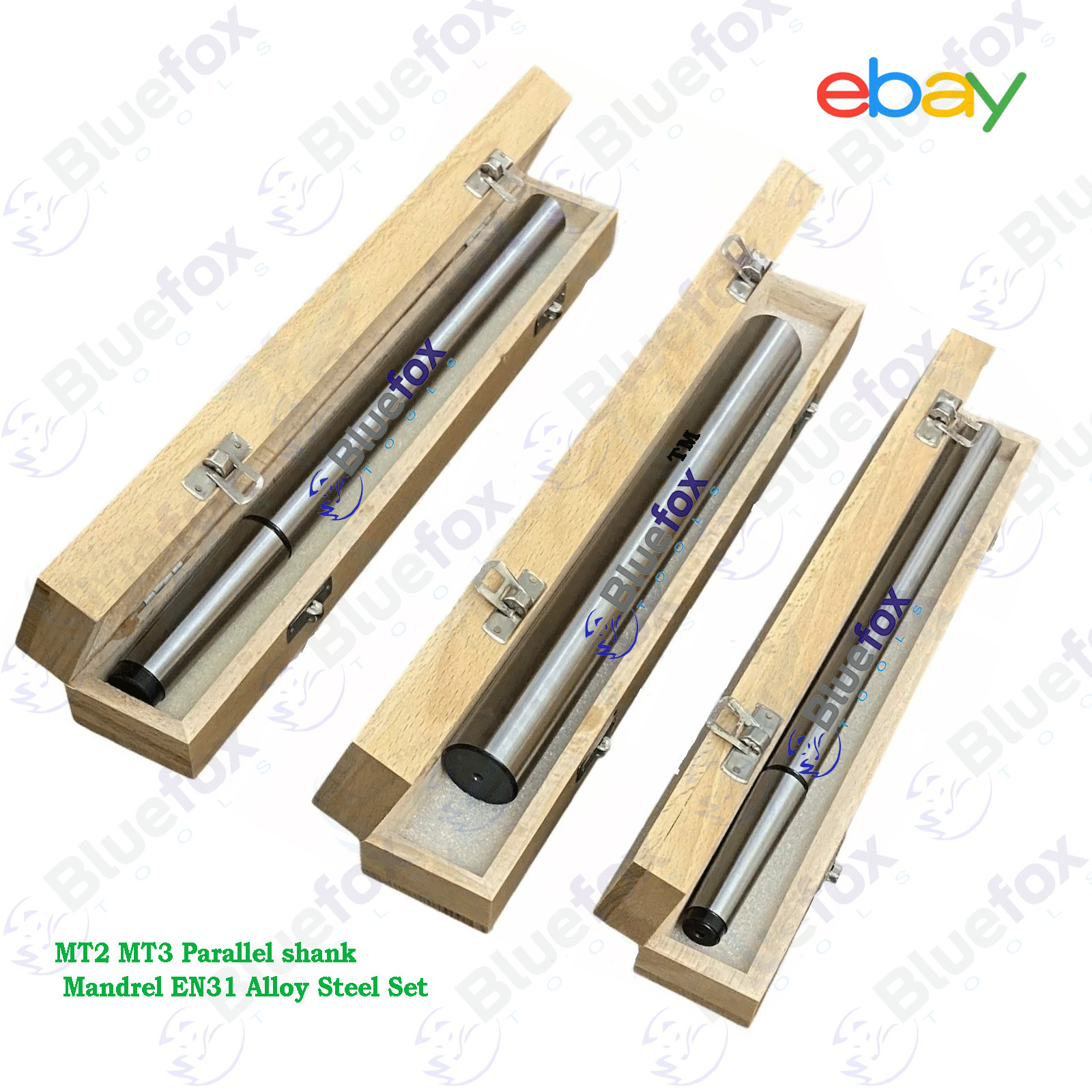 Lathe Alignment Test BAR MT2 MT3 Parallel shank Mandrel EN31 AlloySteel Set