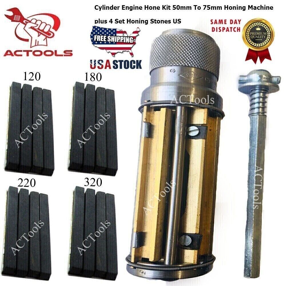 Cylinder Engine Hone Kit 62mm to 88mm Honing Machine+ 4 Set of Honing Stones