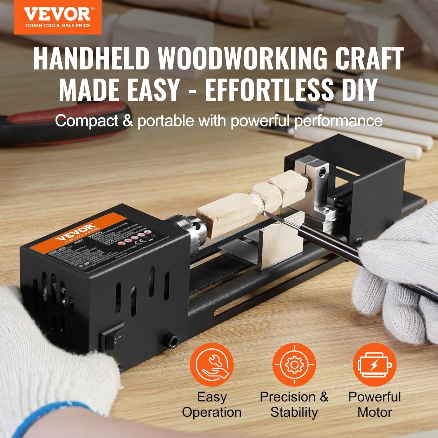 Mini Lathe Machine, 2.76 in x 6.3 in, 24VDC Tools Milling Machine Accessories…