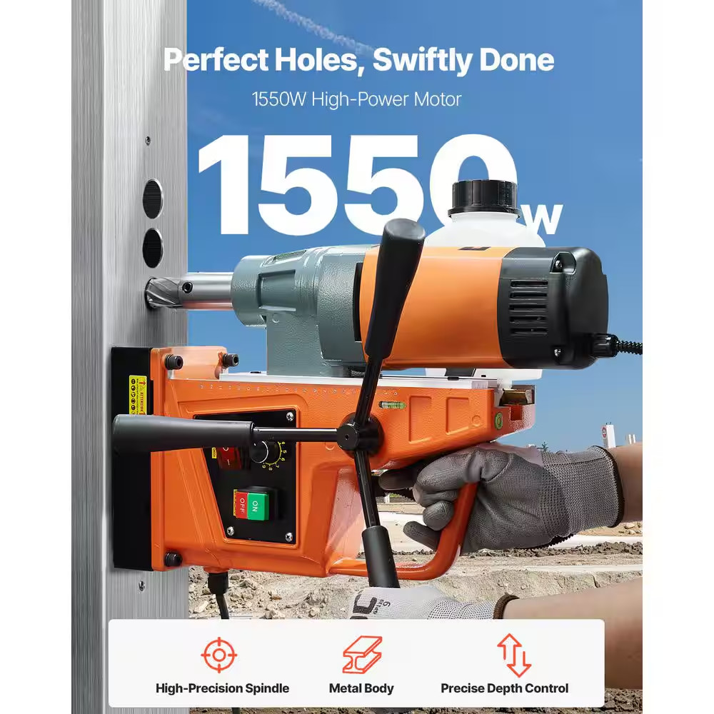 Magnetic Drill, 1550W Motor 2 In. Boring Diameter, 2922 Lbf Portable Electric Ma