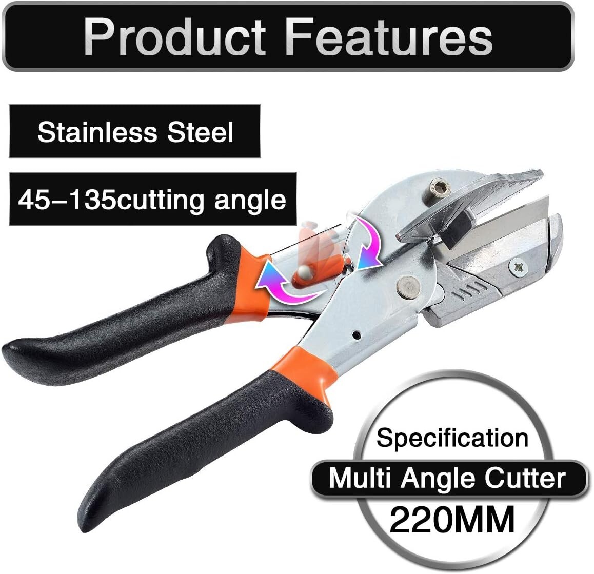 Classic Polished Miter Shear Cutter – Ambidextrous Design for Versatile Use