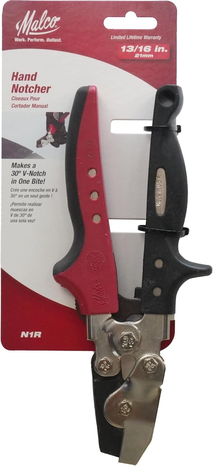 Hand-Powered Notcher – Clean 30° Cuts with 13/16′ Throat Depth & Non-Slip Handle