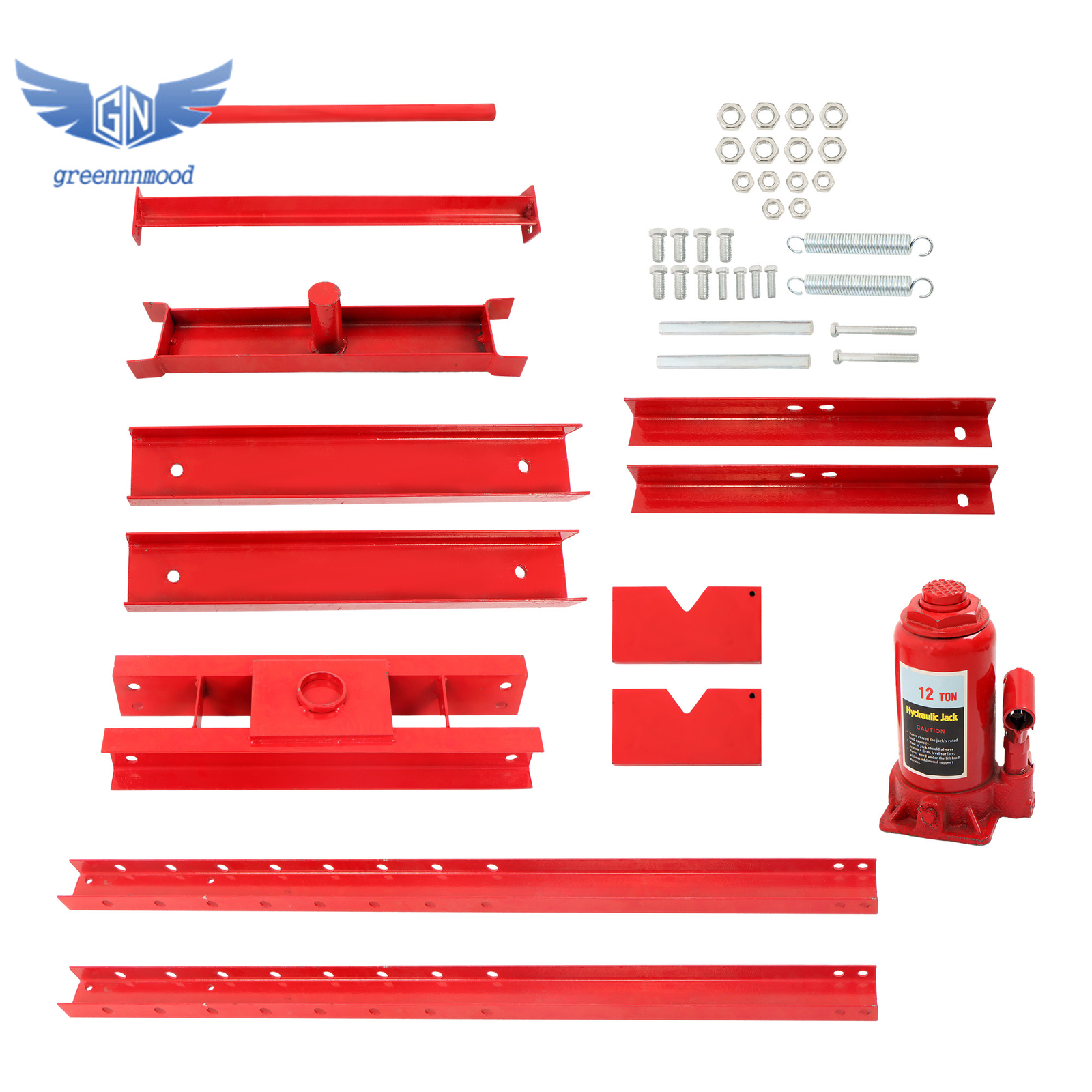 12 Ton / 24,000 lb Shop Press Floor H-Frame Press Plates Hydraulic Jack Stand