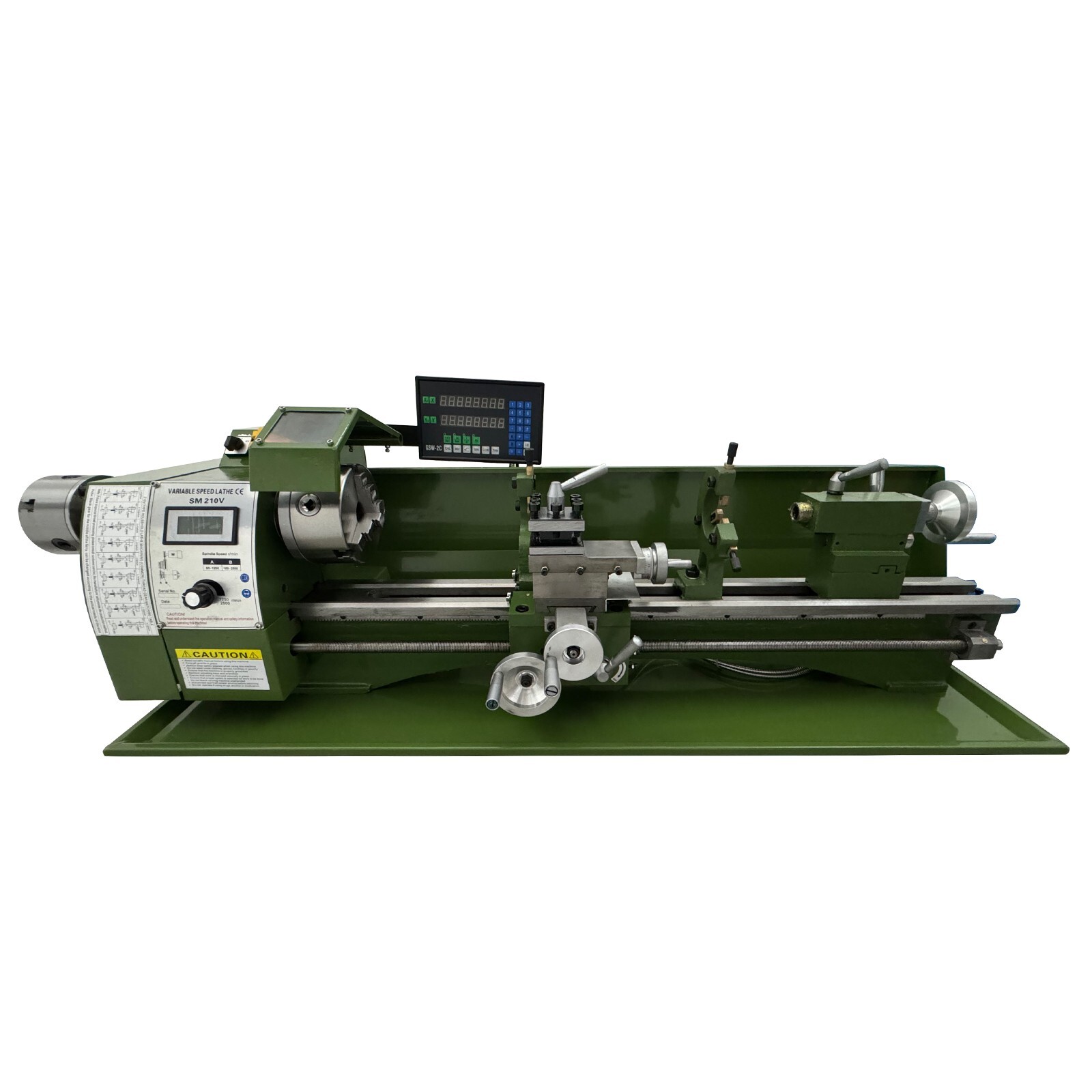 110V 1100W Double Chuck Precision Metal Bench Lathe 8″*29.5″ With Grating Ruler