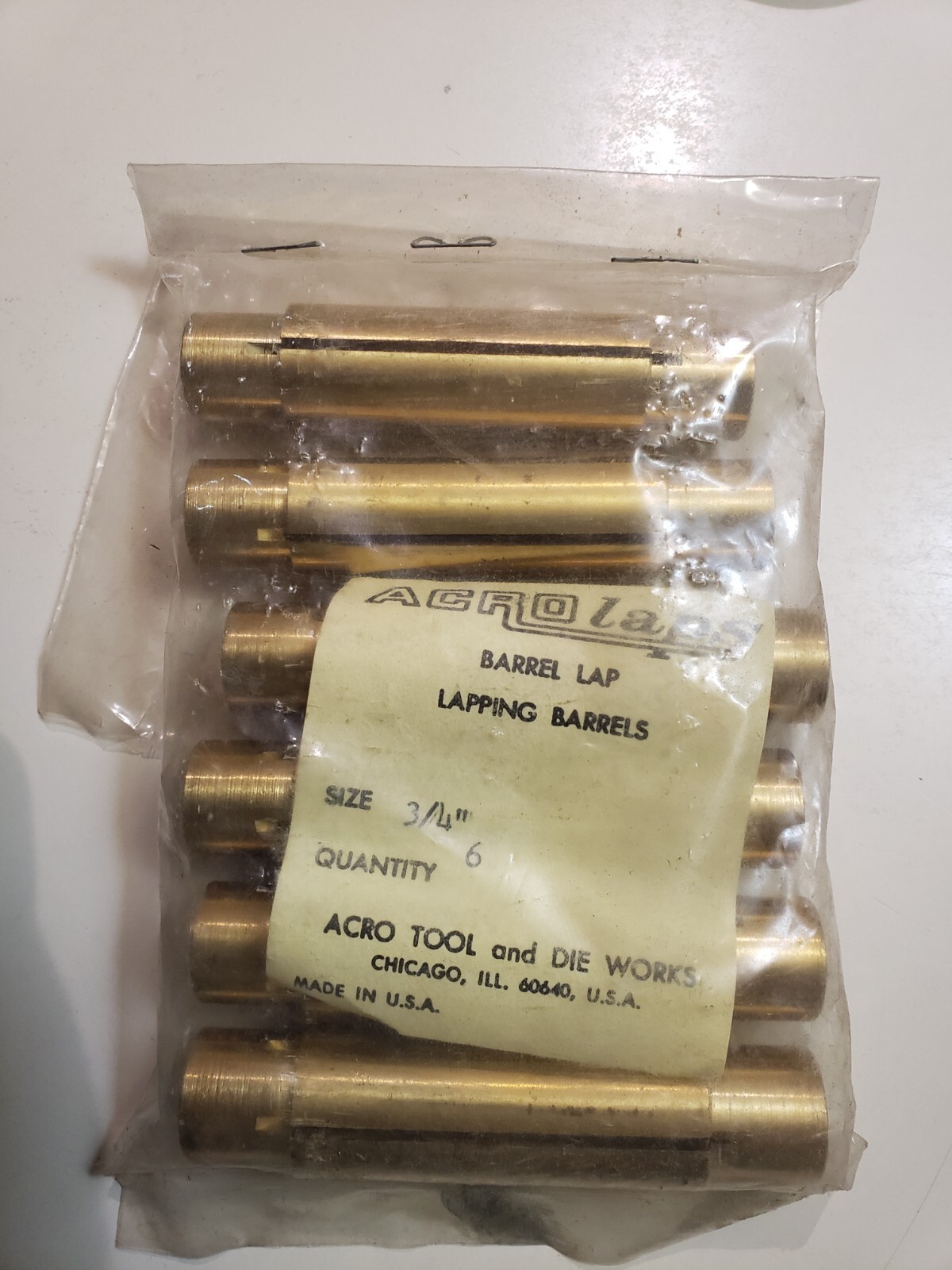 Acro Lap 3/4″ THROUGH HOLE BARREL REPLACEMENTS….NOS…..6 pack acrolaps
