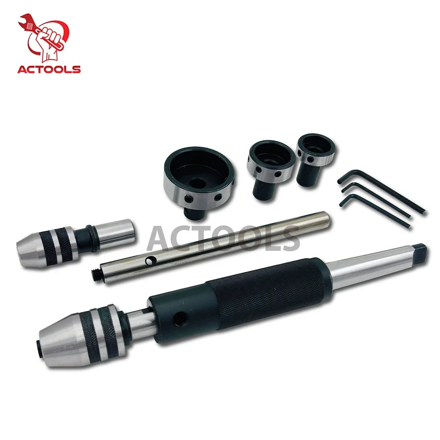 New Lathe Tailstock Tap And Die Holder Set MT2 Shank Threading Tapping Kit 8 Pcs