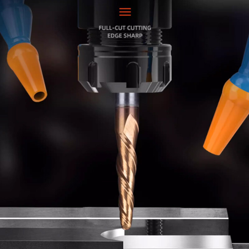 R0.25-R2.0 Carbide 2-Flute Tapered Ball Nose End Mill CNC Cutting Router Bit