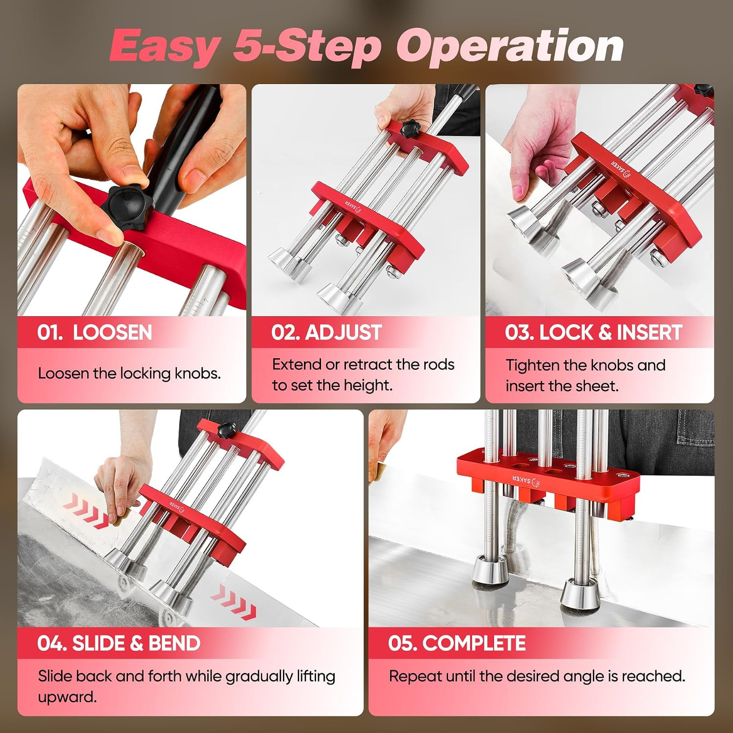 2 Station Sheet Metal Bender, Portable Sheet Metal Roller Tool | 0-100° Bending