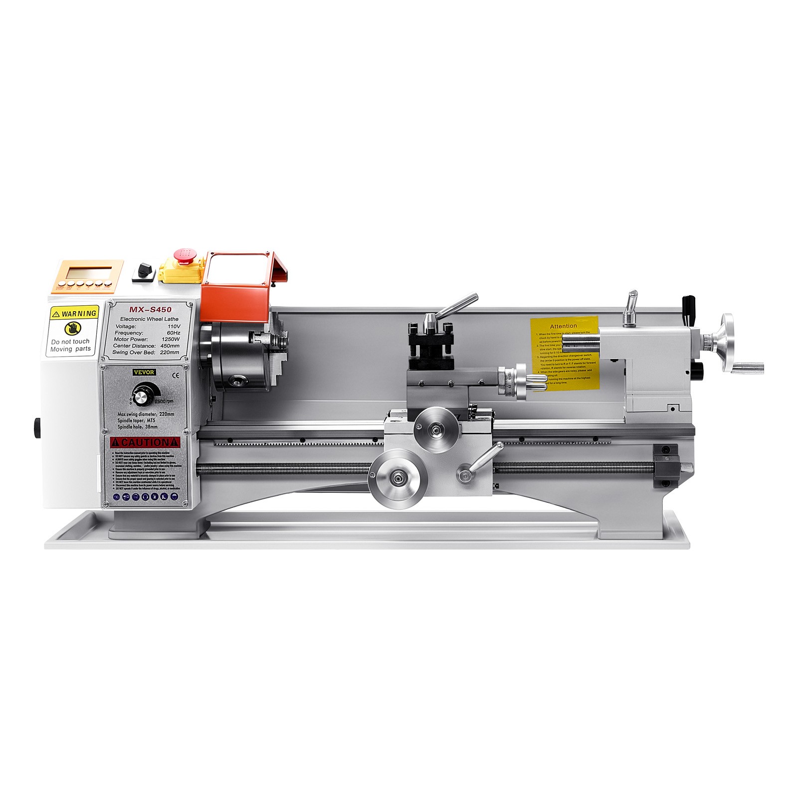 Metal Lathe Machine 8.7 x 18 in Precision Bench Power Metal Lathe Automatic Feed