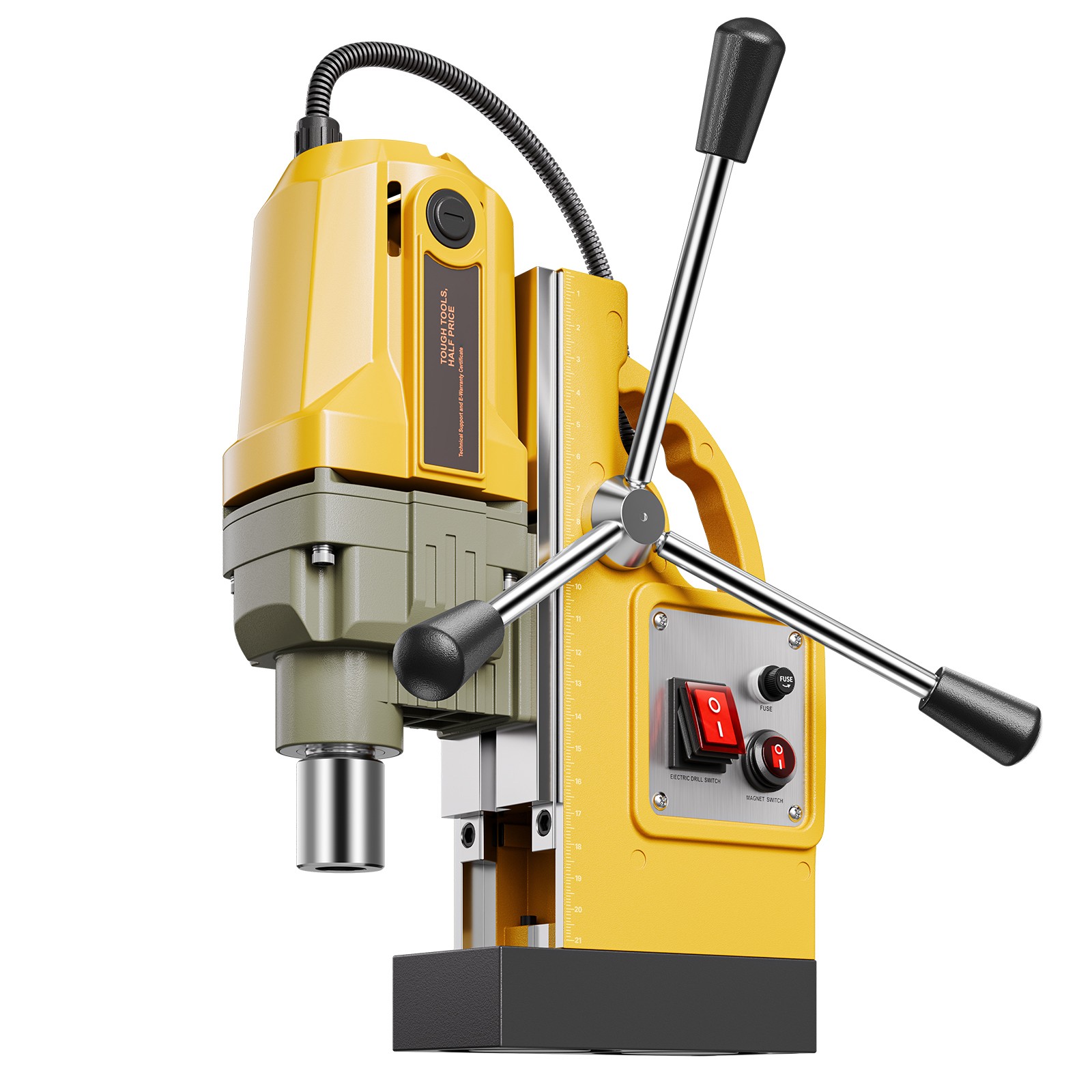 Uimoso 1400W Magnetic Drill Press, 1.6 in Bore, 2810 lbf, Includes 11 Bits