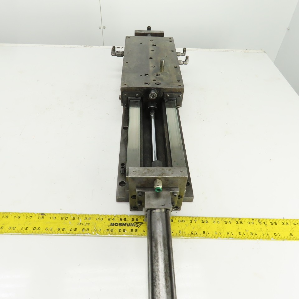 Hydraulic Cylinder Operated Linear Sliding Bed 10″ Stroke 14″x7″ Table