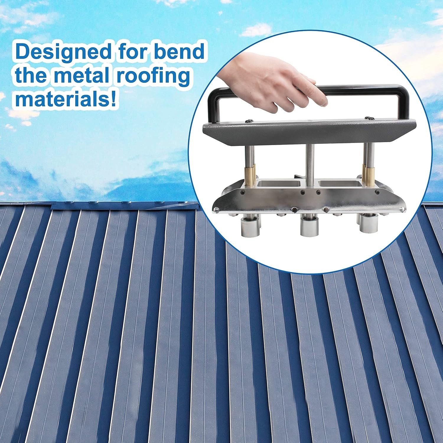 Durable Steel Roofing Edge Roller Tool: 3-Station Straight & Curved Bender