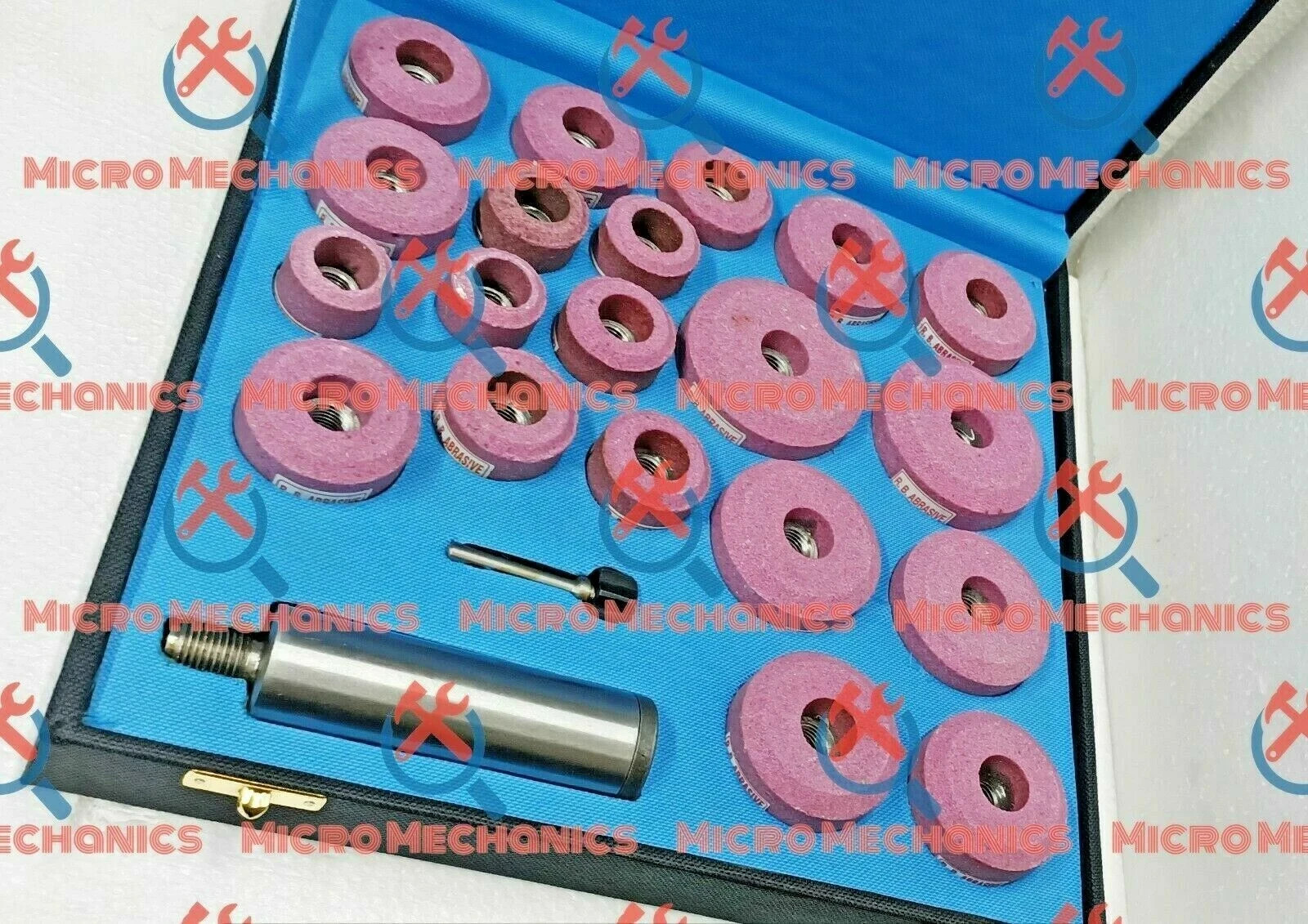 VALVE SEAT GRINDING STONES KIT OF 20 SATELLITE PINK + 1702 BB SIOUX HOLDER USA @