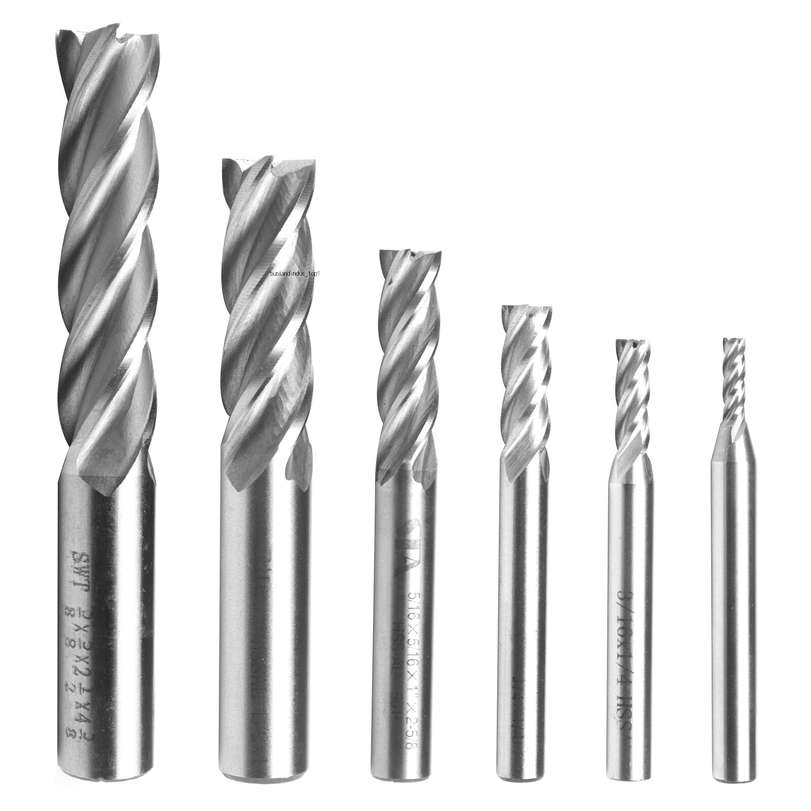6pc HSS CNC 4 Flute Spiral Bit End Mill Cutter 1/8 3/16 1/4 5/16 5/8 1/2″ in US