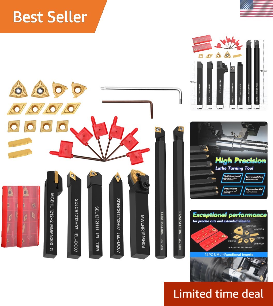 21-Piece Indexable Lathe Turning Tool Kit – Ultimate Precision & Versatility