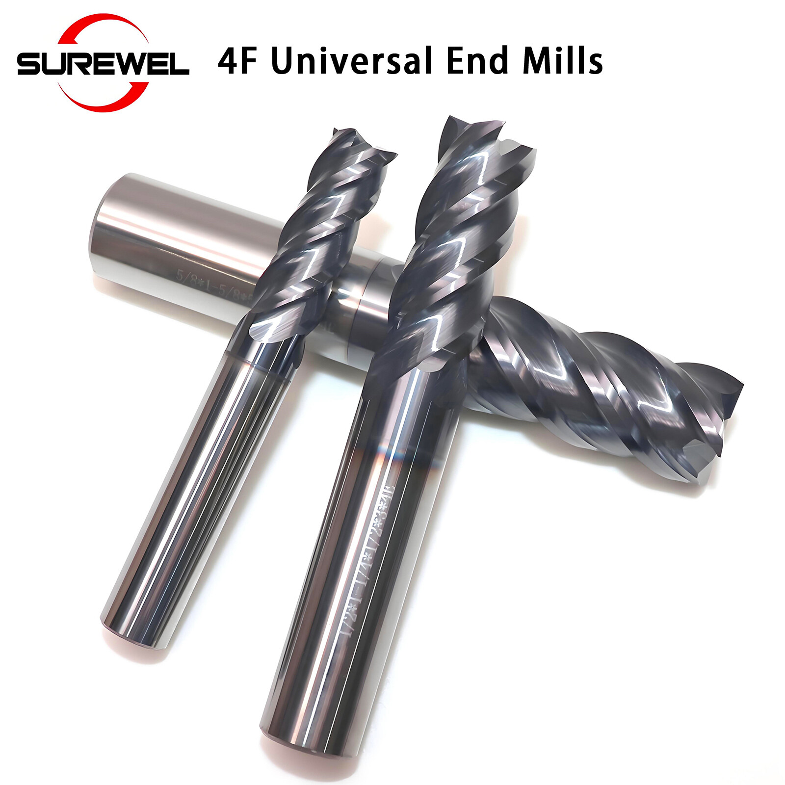 Carbide Inch End Mill 4Flutes 1/8″ 1/4″ CNC High speed machining Milling Tools