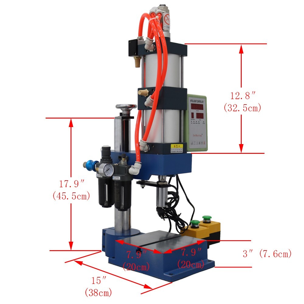Pneumatic Punch Press Machine 1Ton 2200Lbs Sheet Metal Hole Press Machine 110V