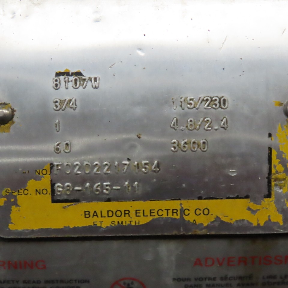 Baldor 8107W 8″ Pedestal Grinder 115/230V 1Ph 3/4Hp 3600RPM