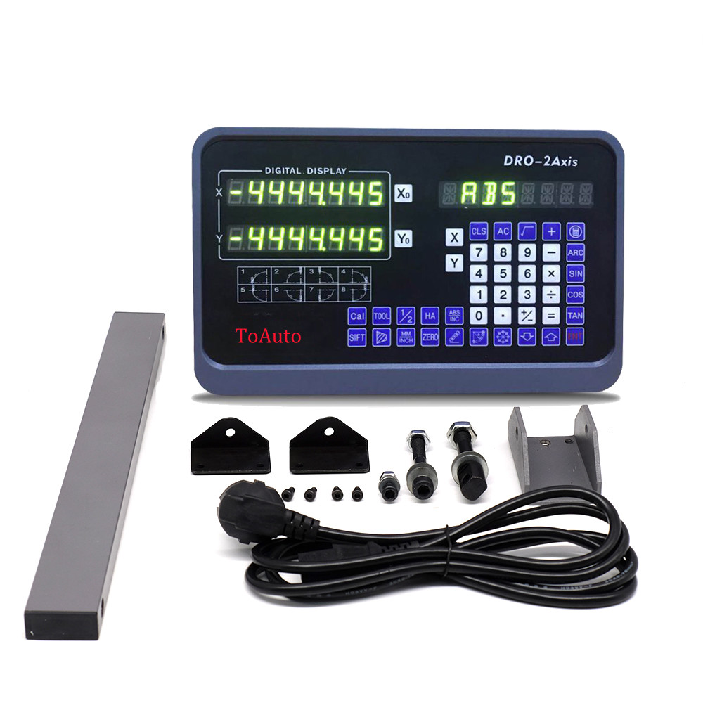 TOAUTO 1μm Linear Scale DRO 2/3 Axis Digital Readout Glass Encoder Lathe Milling