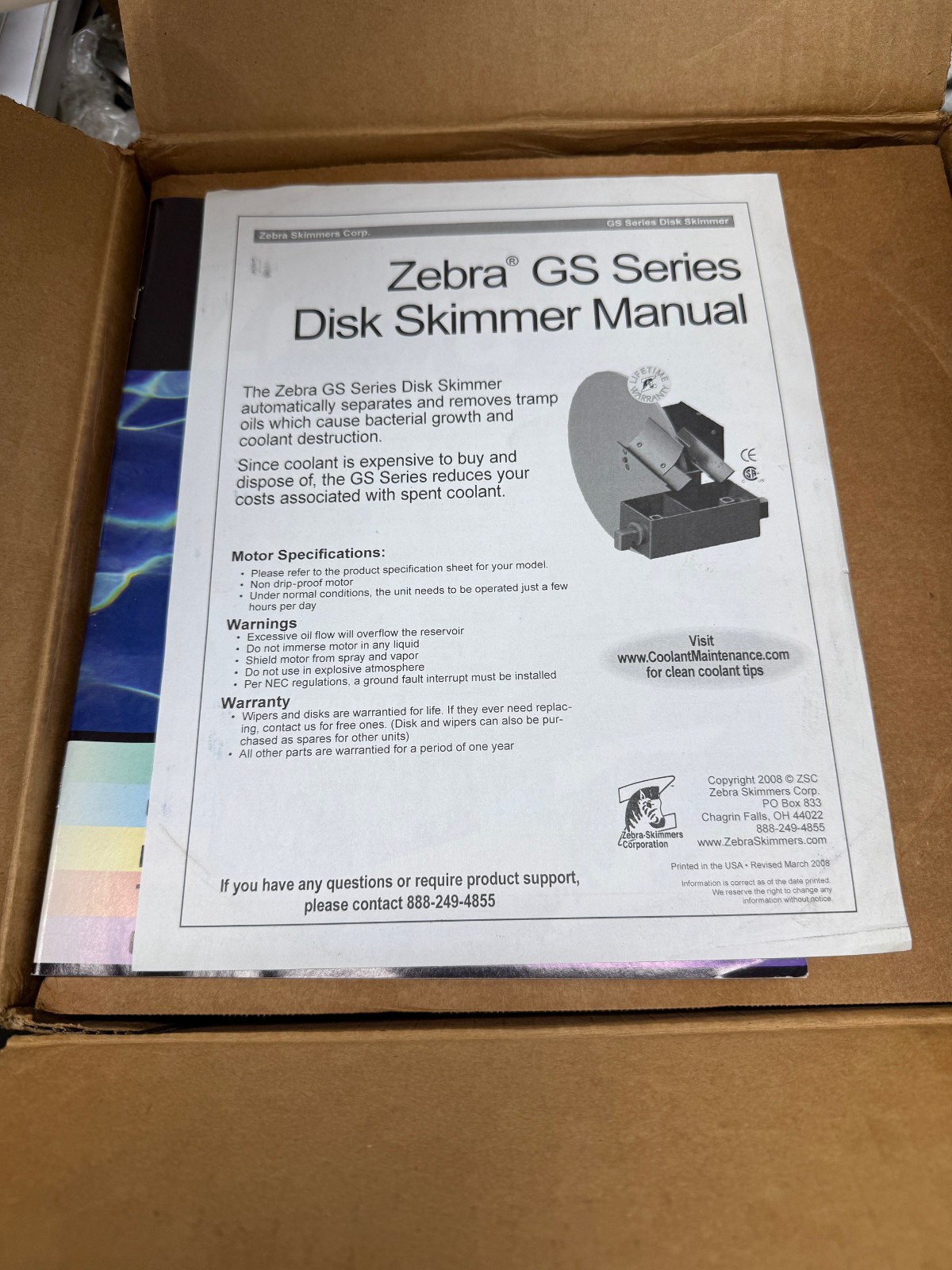 Zebra 12″ Model GS4H300 Smart Disk Oil Skimmer with gravity separator