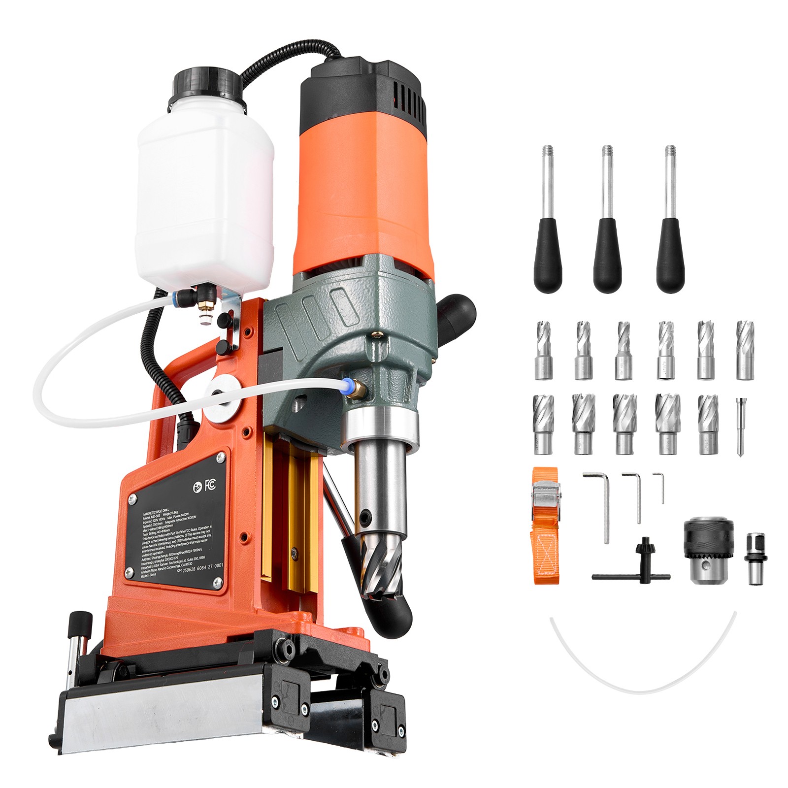 Uimoso Magnetic Drill Press 1400W 0-750 RPM with 11 Core Drill Bits