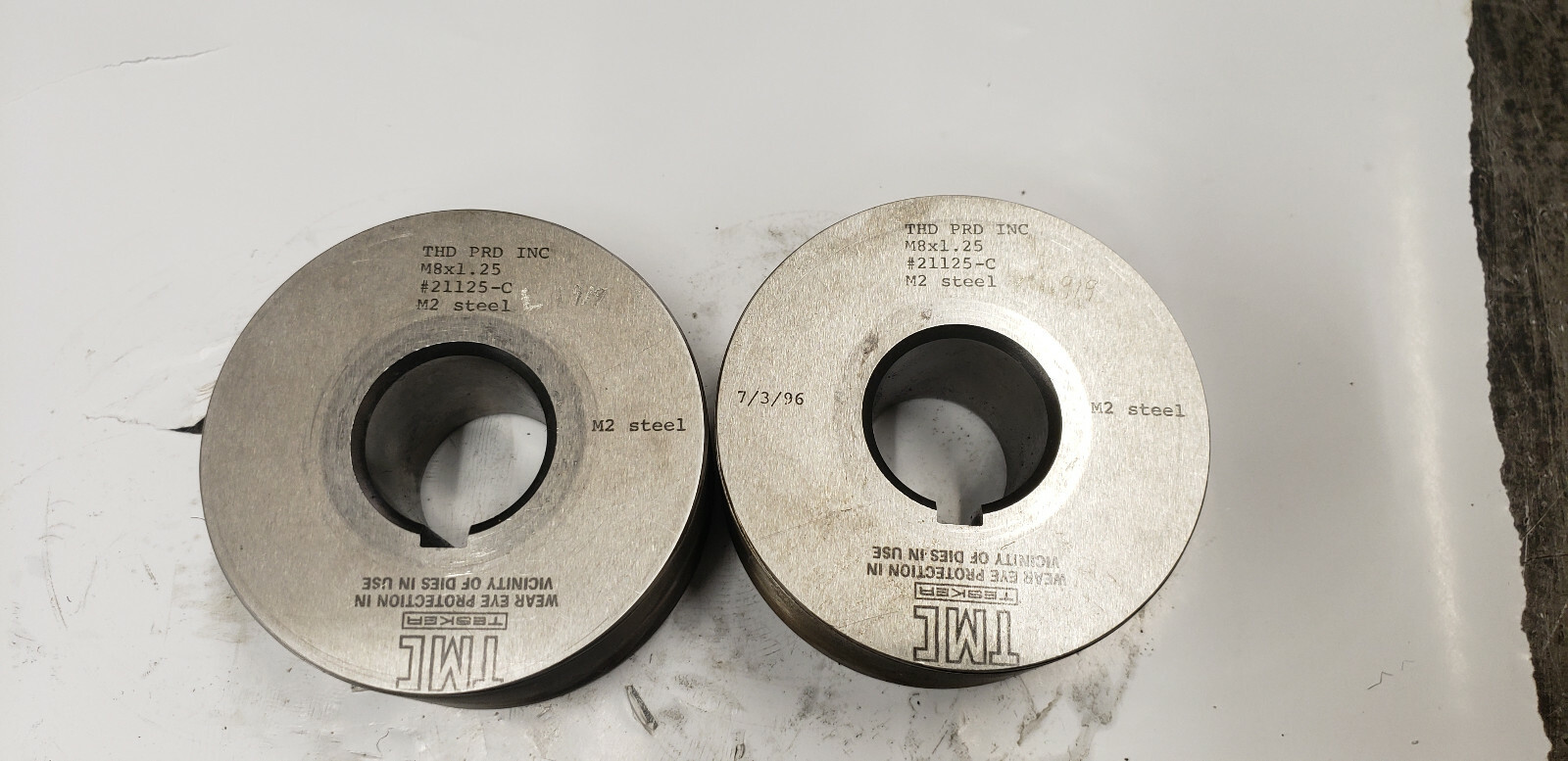 Tesker M8x1.25 Die Set, 200 Thread Rolling Machine 1.5″ Spindle #21125-C