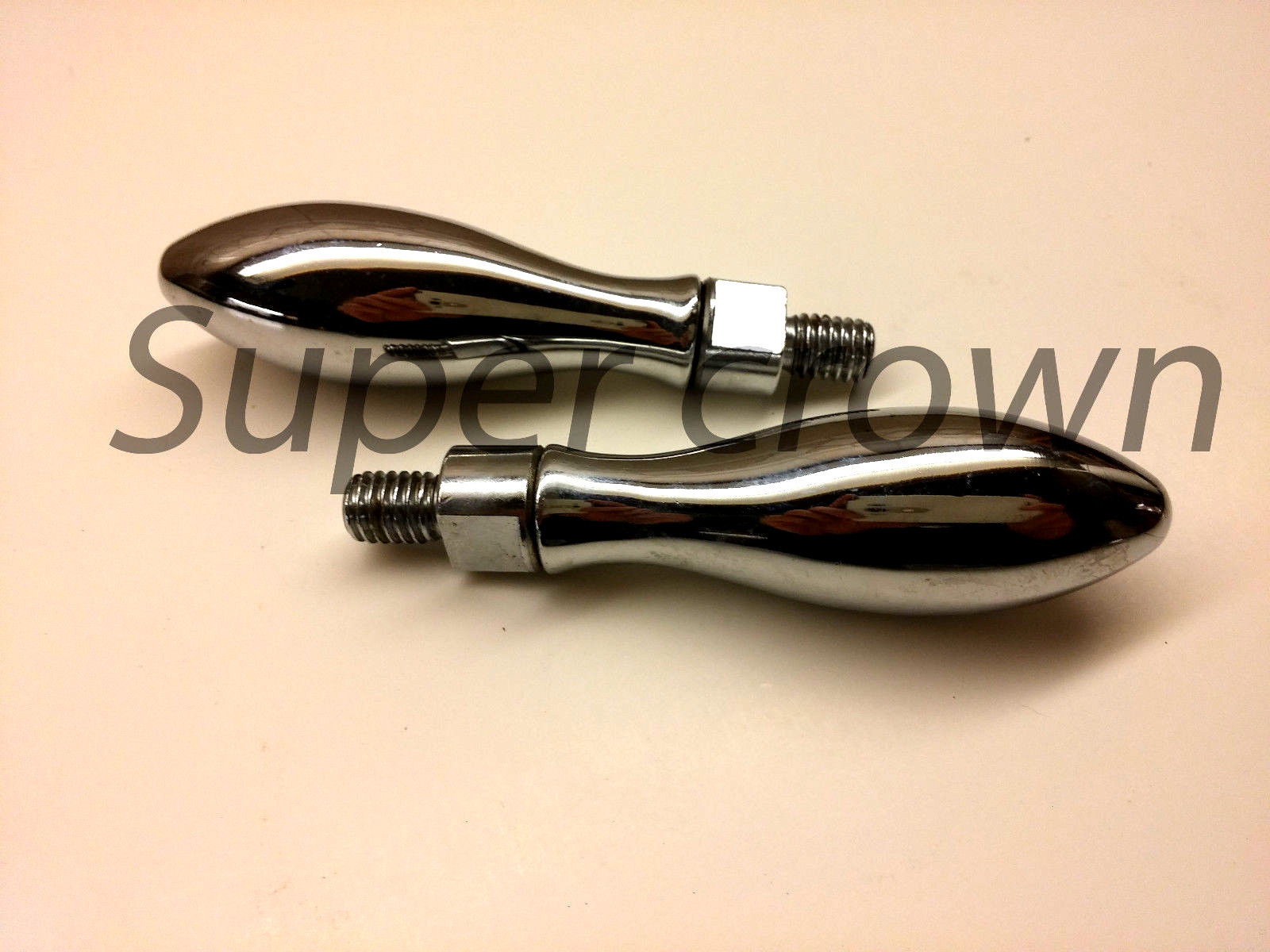 Chrome Plated Revolv. Handle Grip x 2pc, 3/8 In Thread for Bridgeport Type Mill