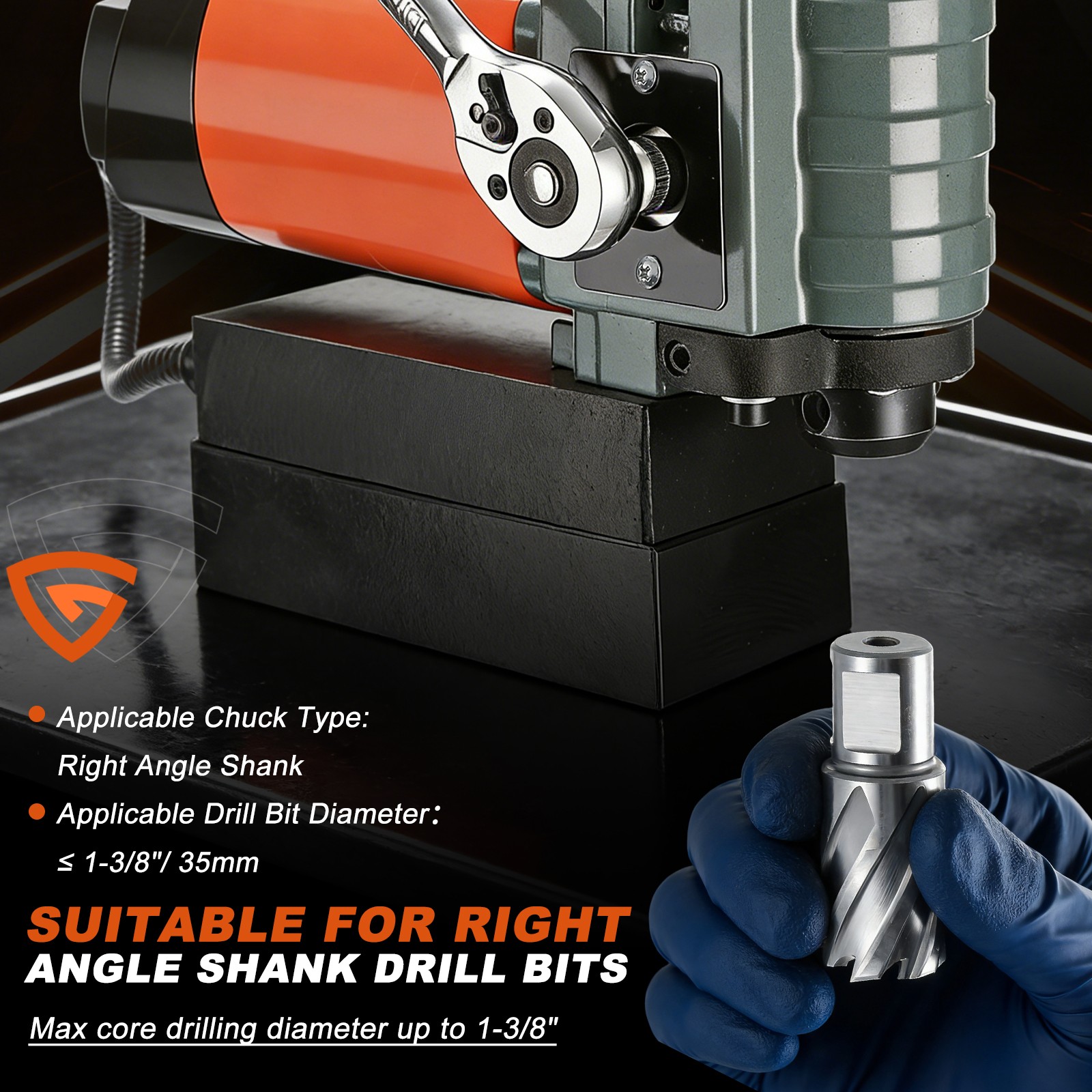 Magnetic Drill Press 1300W Low Profile Mag Drill Light Weight US 1300W GEARZAAR
