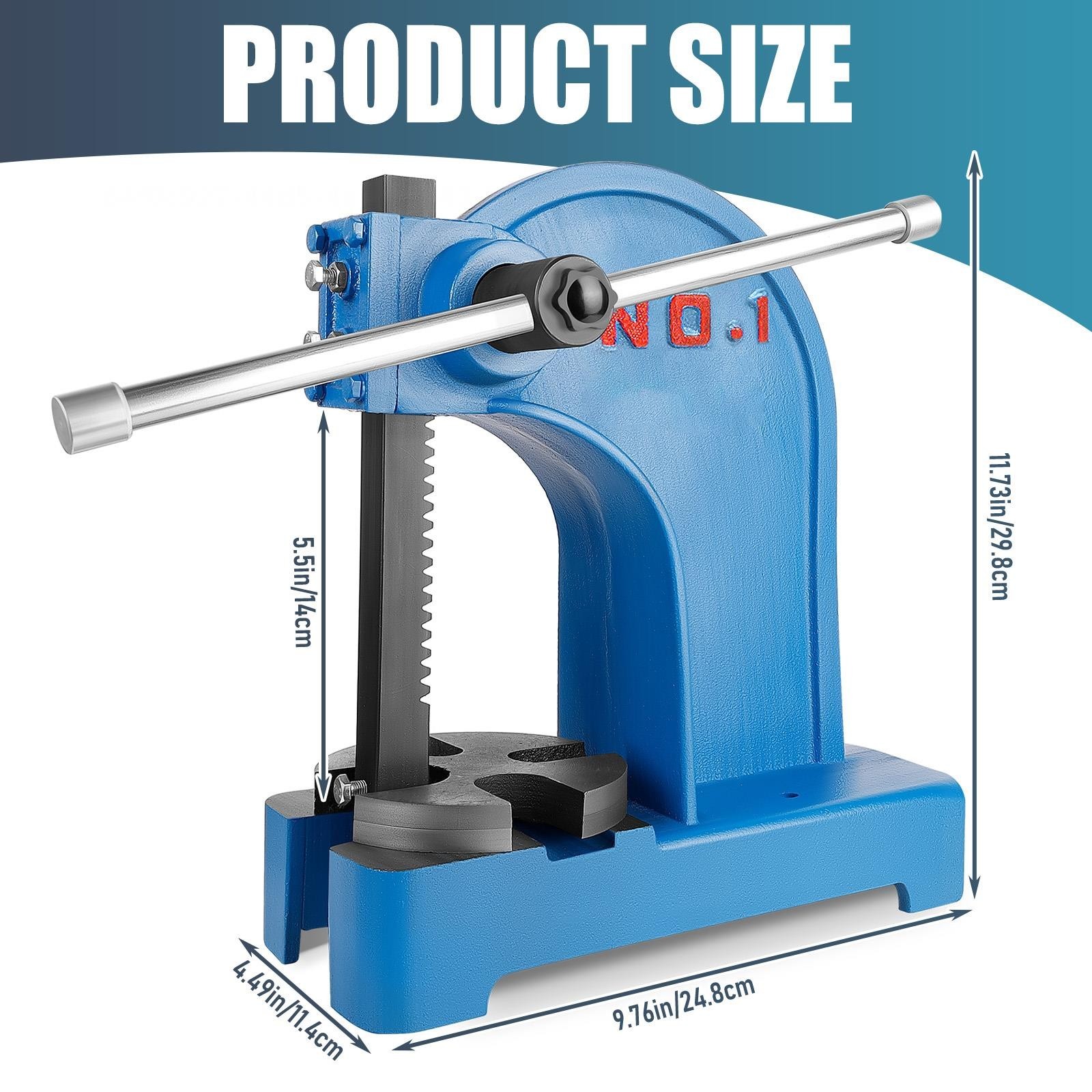 Heavy Manual Desktop Arbor Press, Cast Iron Precision Hand Press, for Stamping