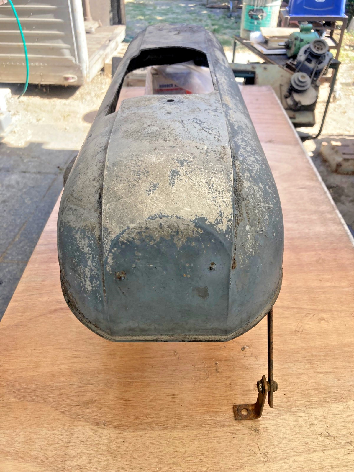 Late (’61-’62) Walker Turner 20″ Drill Press Fiberglas Belt Cover Guard Assembly