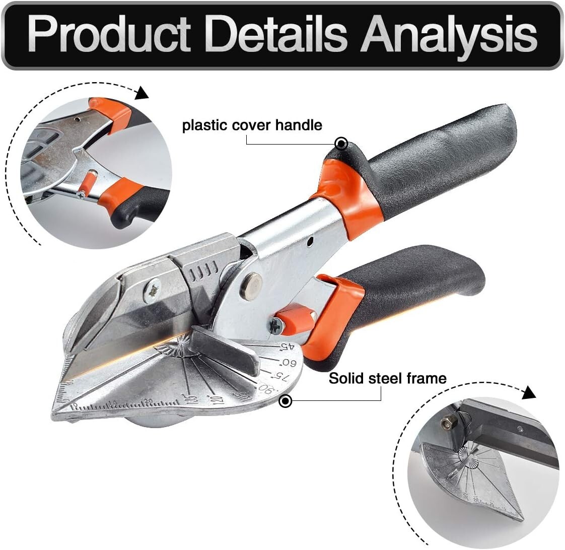 Classic Polished Miter Shear Cutter – Ambidextrous Design for Versatile Use