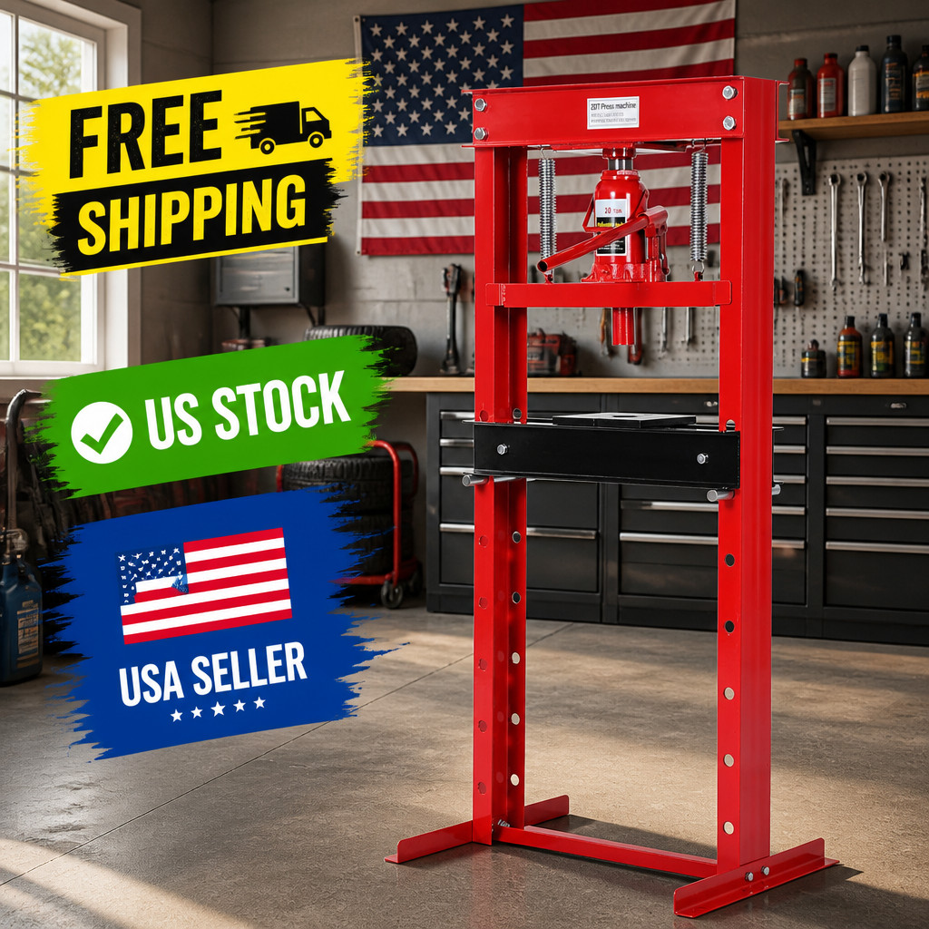Hydraulic Press 20 Ton Hydraulic Shop Press H-Frame Garage Floor Adjustable Shop