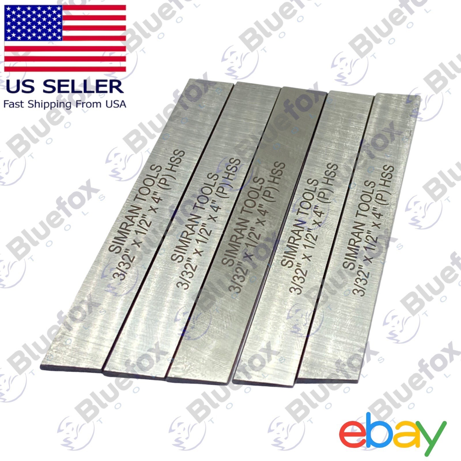 5x Cut Off Blade (3/32″ x 1/2″ x 4″) M2 Grade HSS Hardened & Ground Parting Tool
