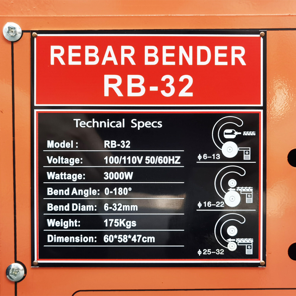 110V Desktop Steel Bar Bending Machine Electric Rebar Bender Cutter 3000W