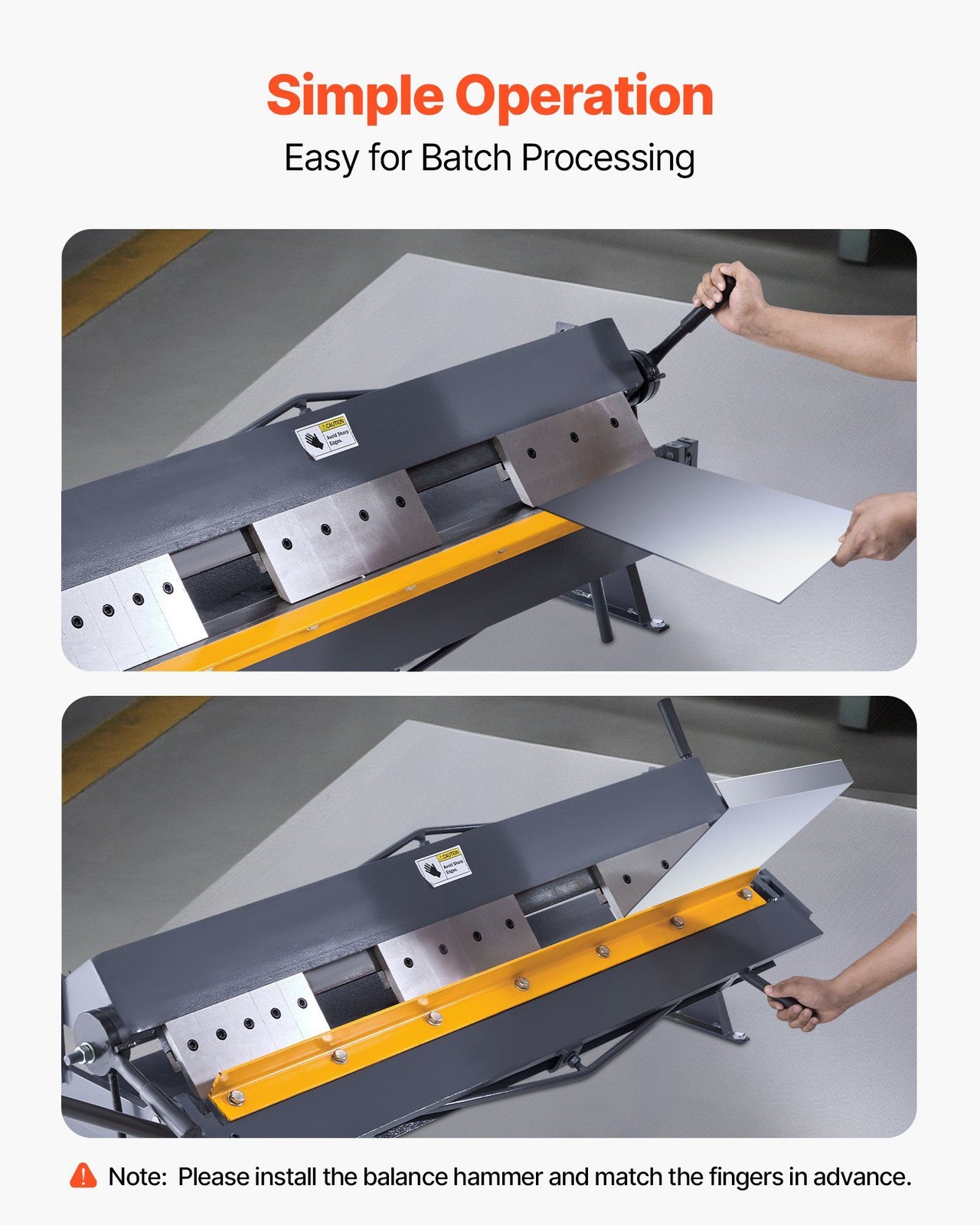 Heavy-Duty 50in Sheet Metal Brake for Mild/Stainless Steel & Aluminum