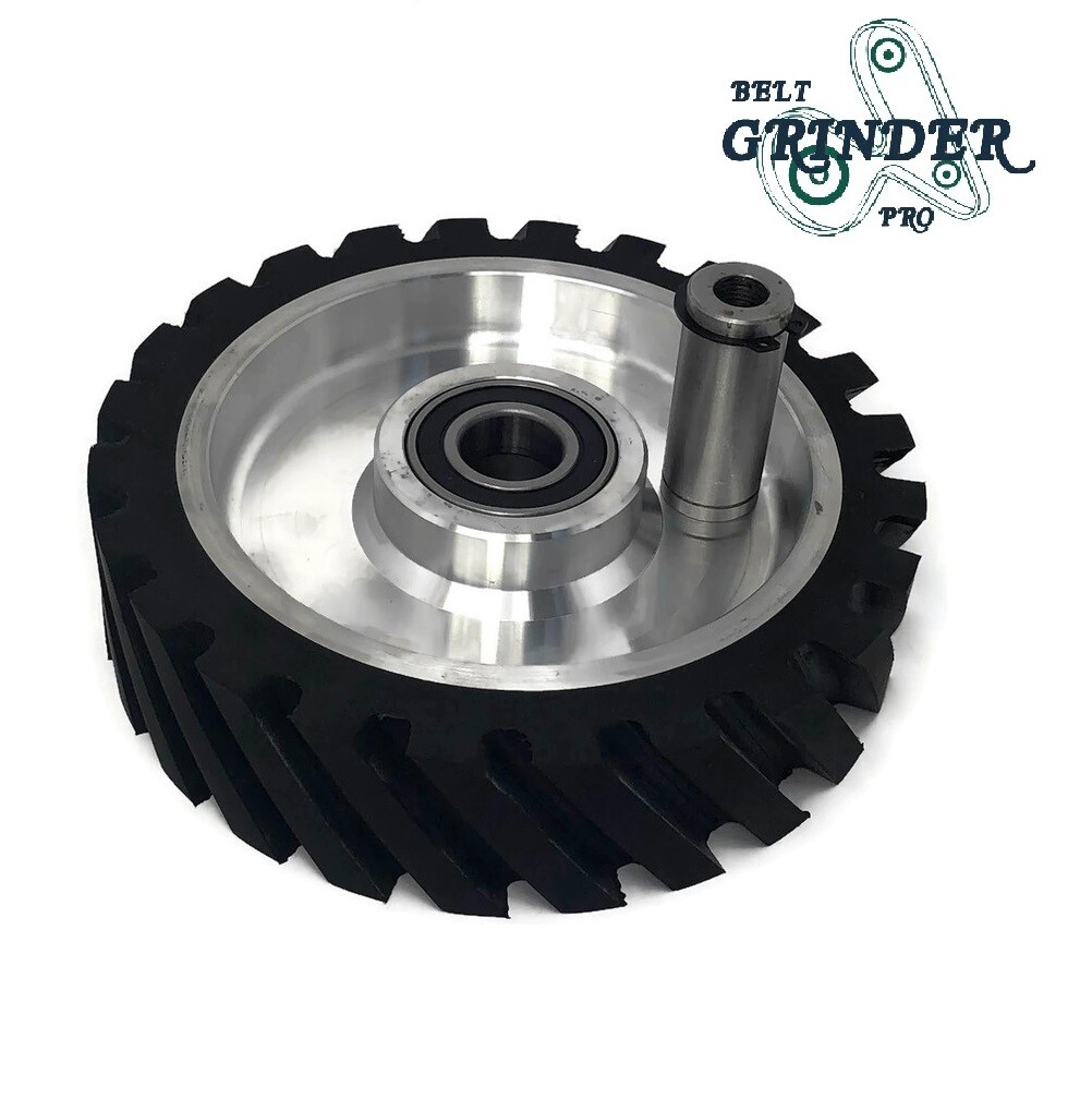 8″ Belt Grinder Contact Wheel Serrated Rubber With 5/8 inch bore