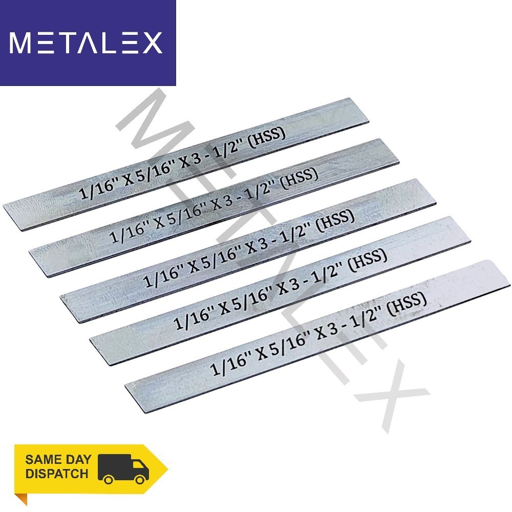 5x HSS Blade 1/16″ x 5/16″ x 3-1/2″Inch Cut Off Parting Tool Holder Set M2 Grade