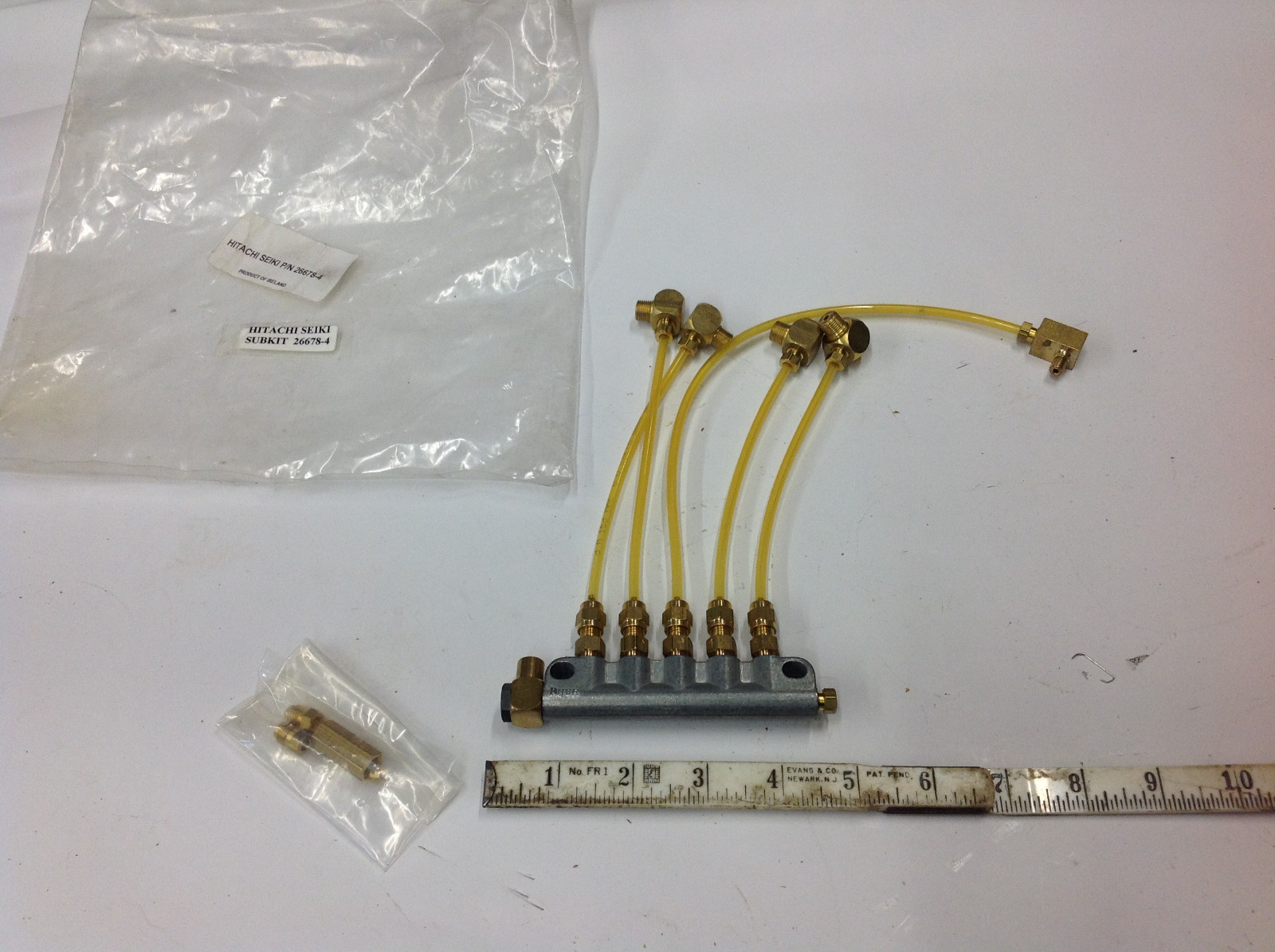 Bijur 5-Tube CNC Lubrication Block Manifold 5/32″ OD Nylon, 300 PSI, NEW IN BAG
