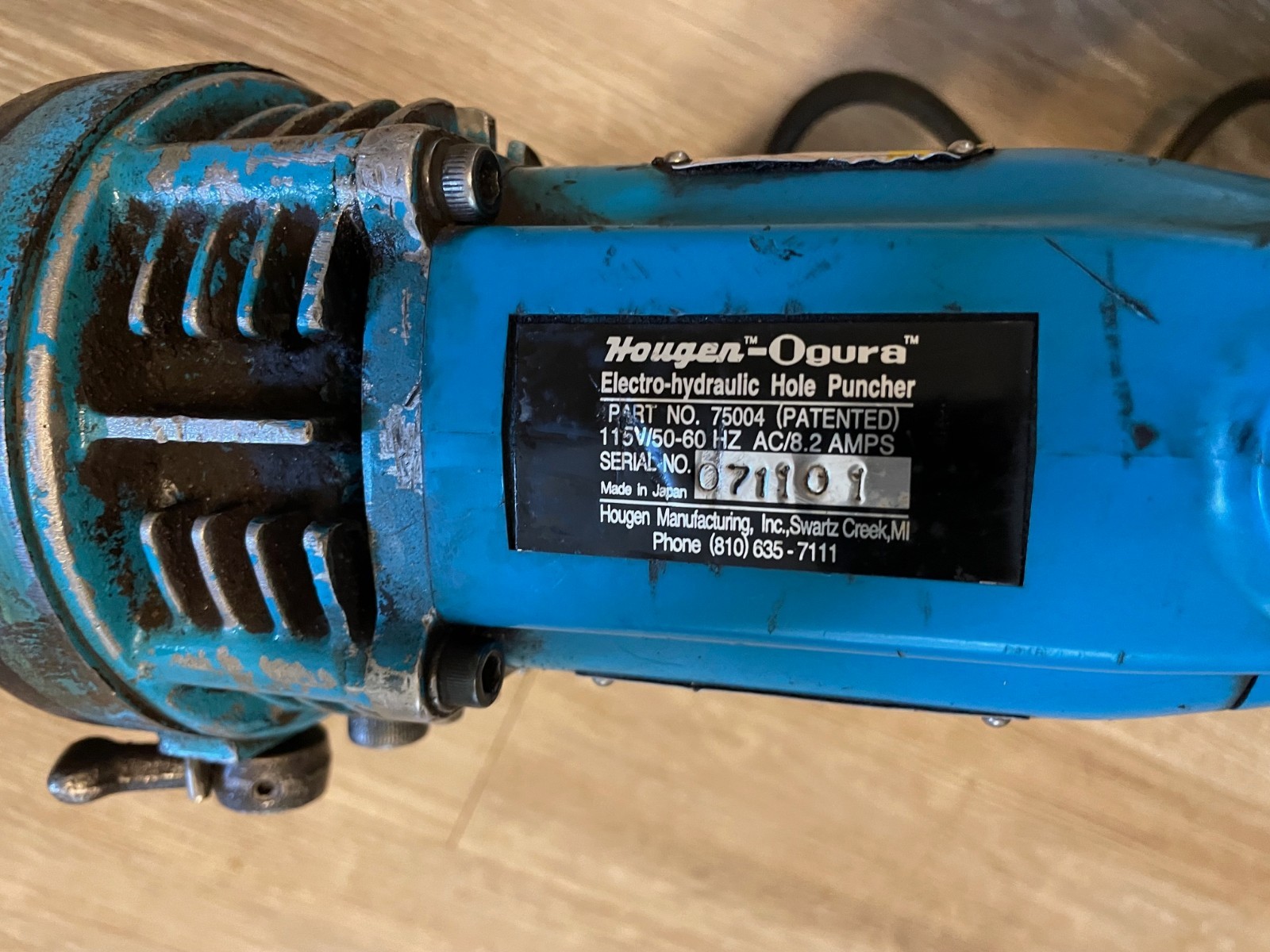 Hougen-Ogura Electro-Hydraulic 115V Metal Hole Puncher Model 75004