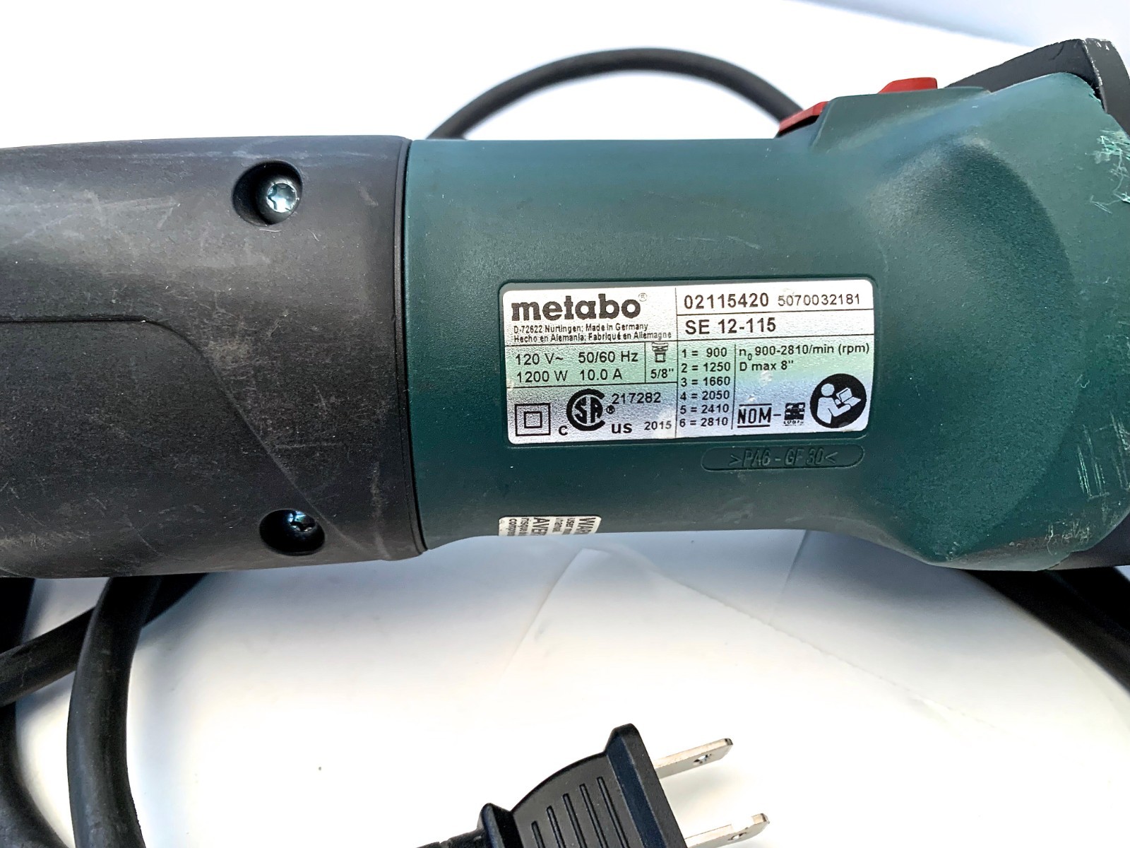 Metabo GERMANY SE 12-115 Variable Speed Burnishing Machine 10 amp INOX – EUC